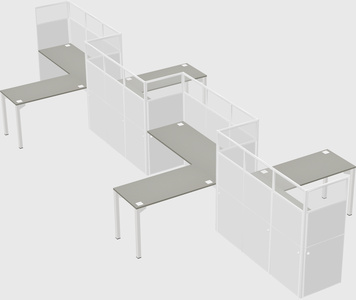 L-shape cubicles