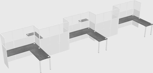 L-shape cubicles
