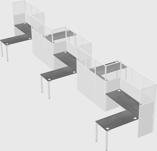 L-shape cubicles