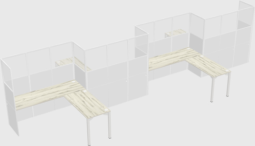 L-shape cubicles