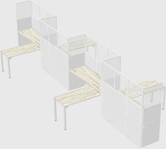 L-shape cubicles