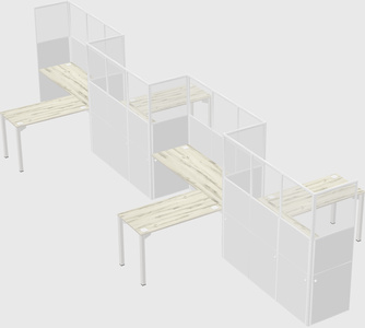 L-shape cubicles