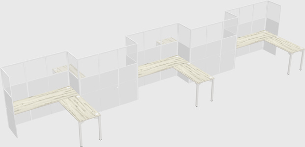 L-shape cubicles