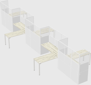 L-shape cubicles