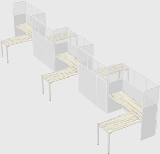 L-shape cubicles
