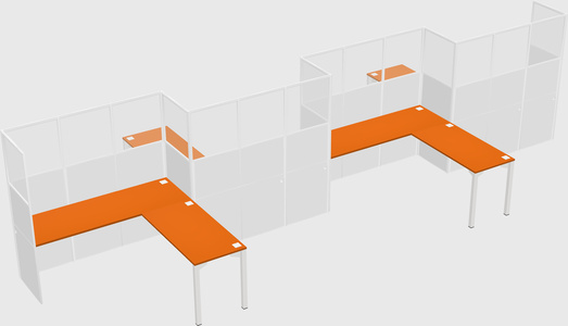 L-shape cubicles