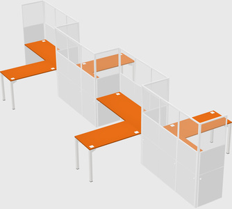 L-shape cubicles