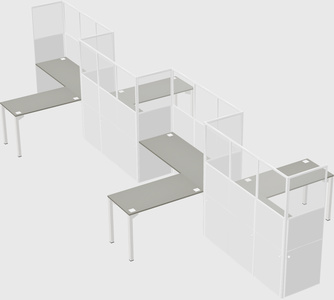 L-shape cubicles