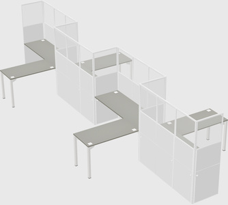 L-shape cubicles