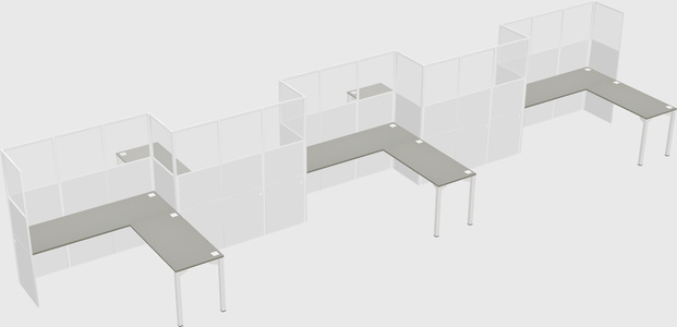 L-shape cubicles