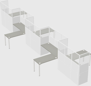 L-shape cubicles