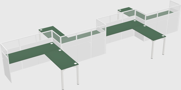 L-shape cubicles