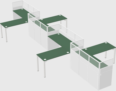 L-shape cubicles