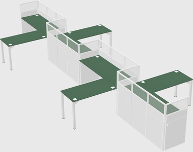 L-shape cubicles
