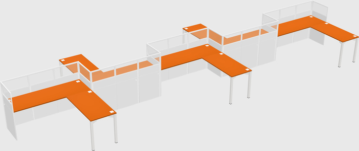 L-shape cubicles