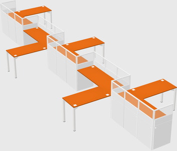 L-shape cubicles