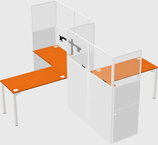 L-shape cubicles