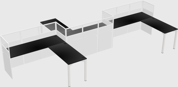 L-shape cubicles