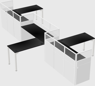 L-shape cubicles