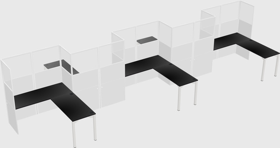 L-shape cubicles