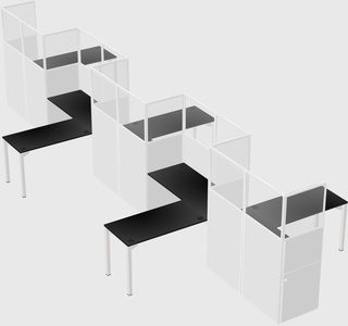 L-shape cubicles