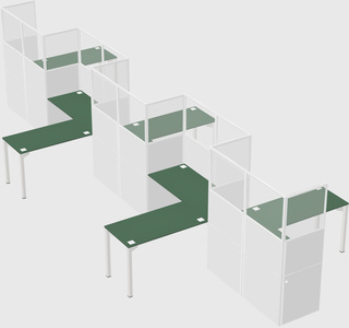 L-shape cubicles
