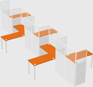 L-shape cubicles