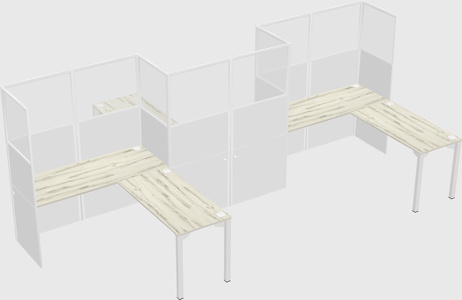 L-shape cubicles