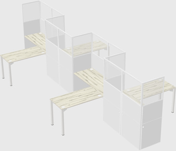 L-shape cubicles