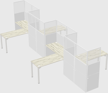 L-shape cubicles