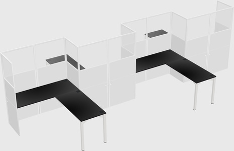 L-shape cubicles