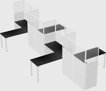L-shape cubicles
