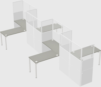 L-shape cubicles