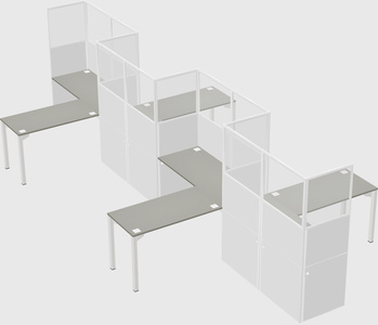 L-shape cubicles