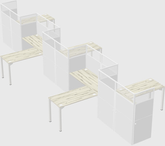L-shape cubicles