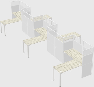 L-shape cubicles