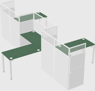 L-shape cubicles
