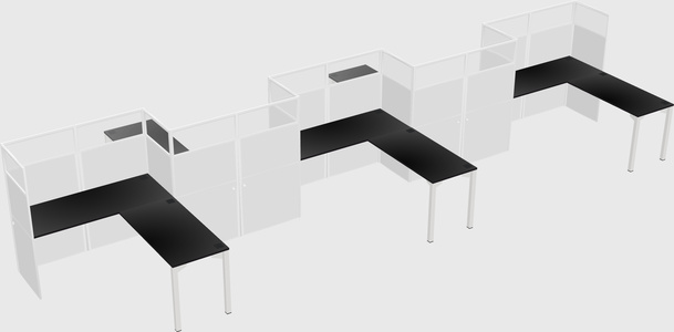 L-shape cubicles