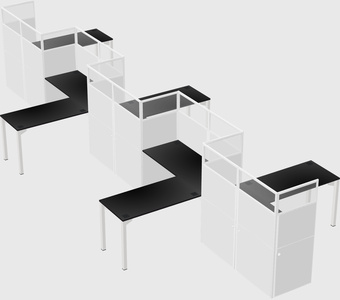 L-shape cubicles