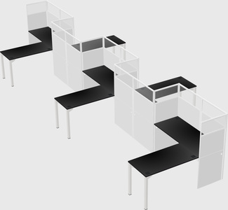 L-shape cubicles