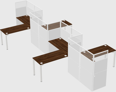 L-shape cubicles
