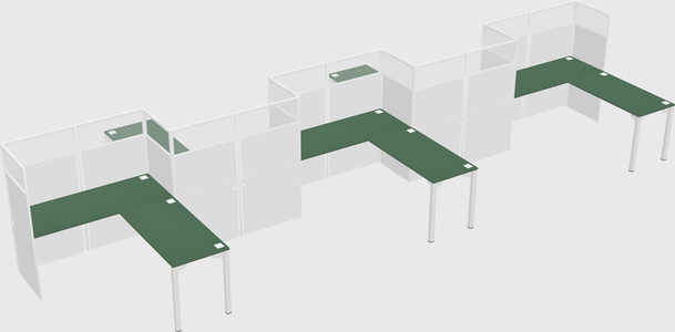 L-shape cubicles