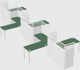 L-shape cubicles