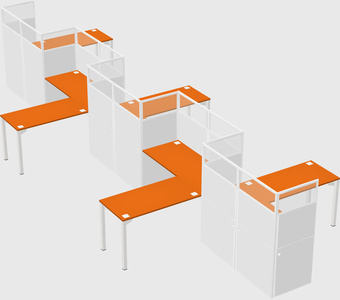 L-shape cubicles
