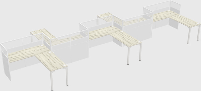 L-shape cubicles