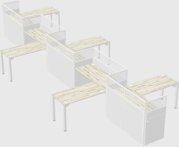 L-shape cubicles