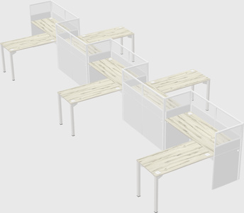 L-shape cubicles