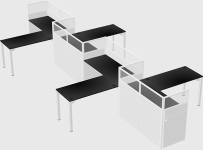 L-shape cubicles