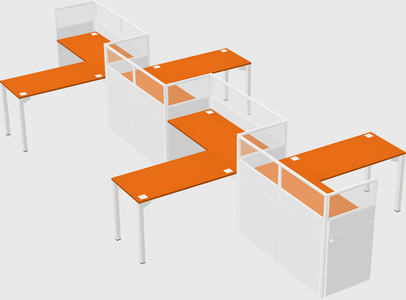 L-shape cubicles