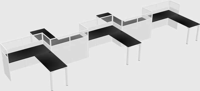 L-shape cubicles
